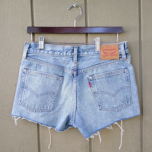 NWT Levi's 501 Palm Tree -Embroidered Shorts by Anthropologie x Levi's Size 28 - Picture 12 of 16